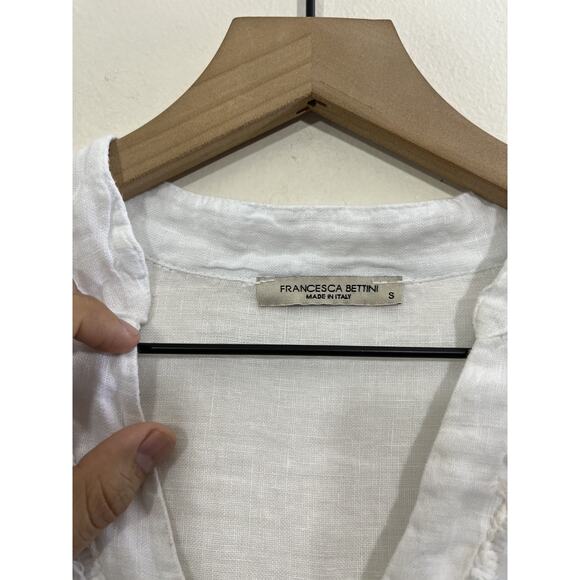 Cottage Coastal Boho Victorian Linen Peasant Dress S Prairie Lounge Italy Patio - Picture 5 of 15